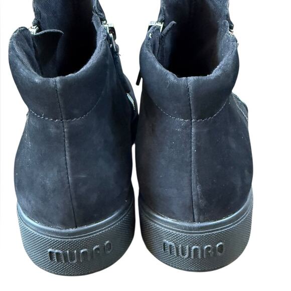 Munro Viera Mid Sneaker in Black Suede and Snake Combo – Sz 9W - Picture 7 of 9